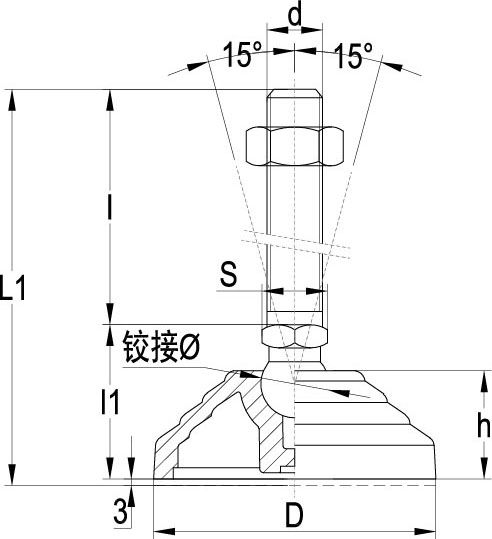 LV A 水平调整件 线描图