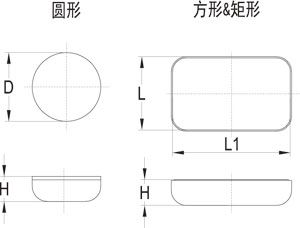 SR-1461-自粘式PTFE脚垫-线描图ok