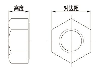 六角螺母-线描图