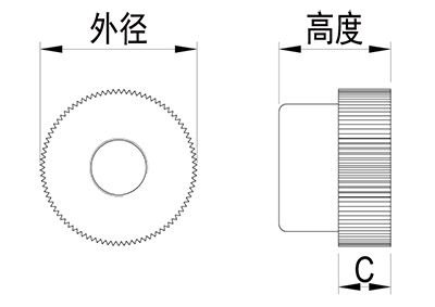 TN-滚花螺母-线描图400